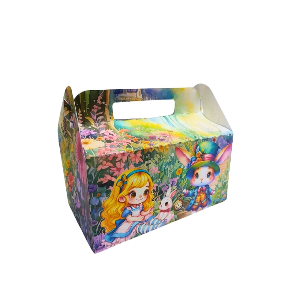 Caixa Maleta Alice Lúdica (10 unidades) - Papelaria Personalizada para Festa