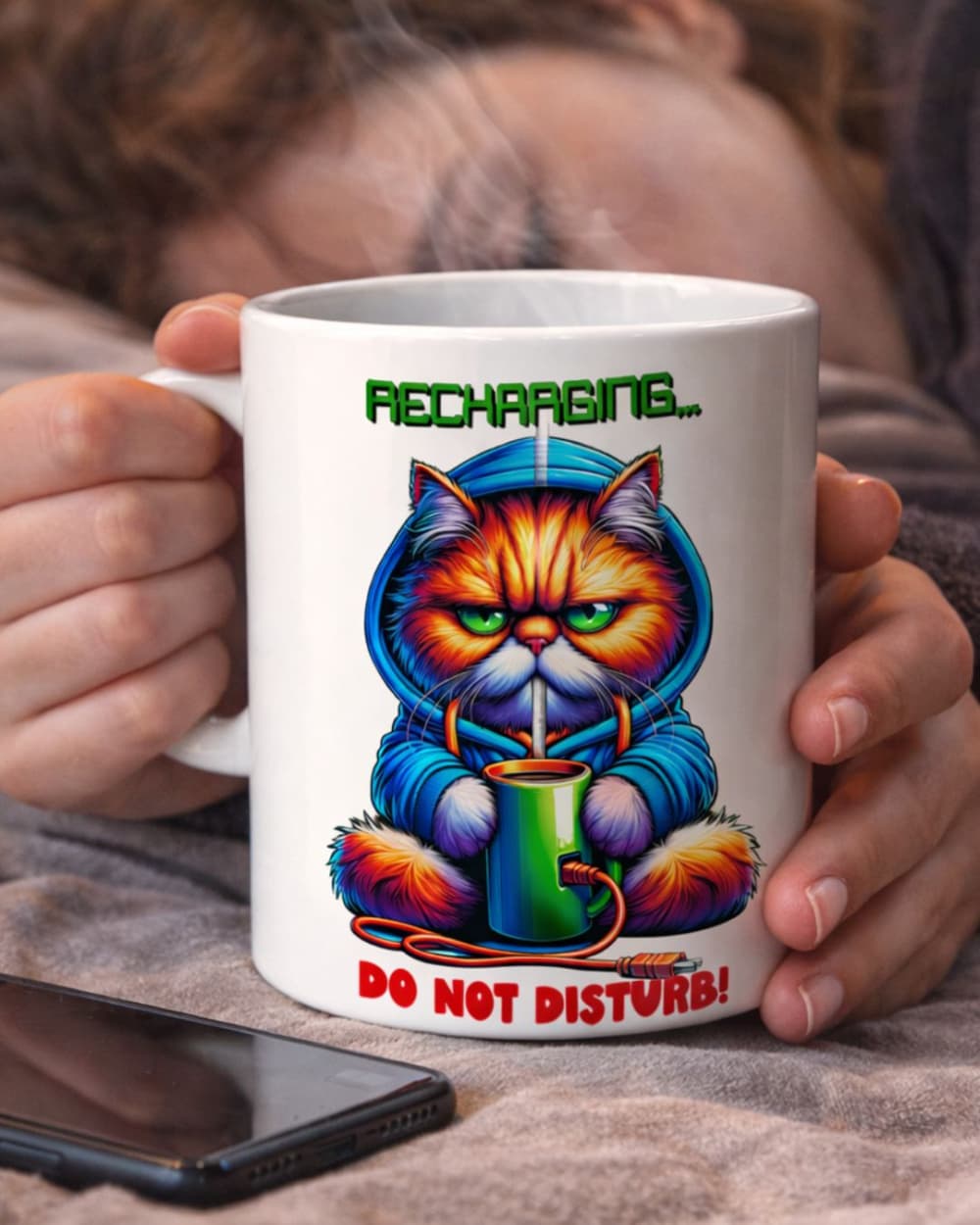 Caneca Gato Exausto - Acabou o Café, Acabou a Paciência 325ml