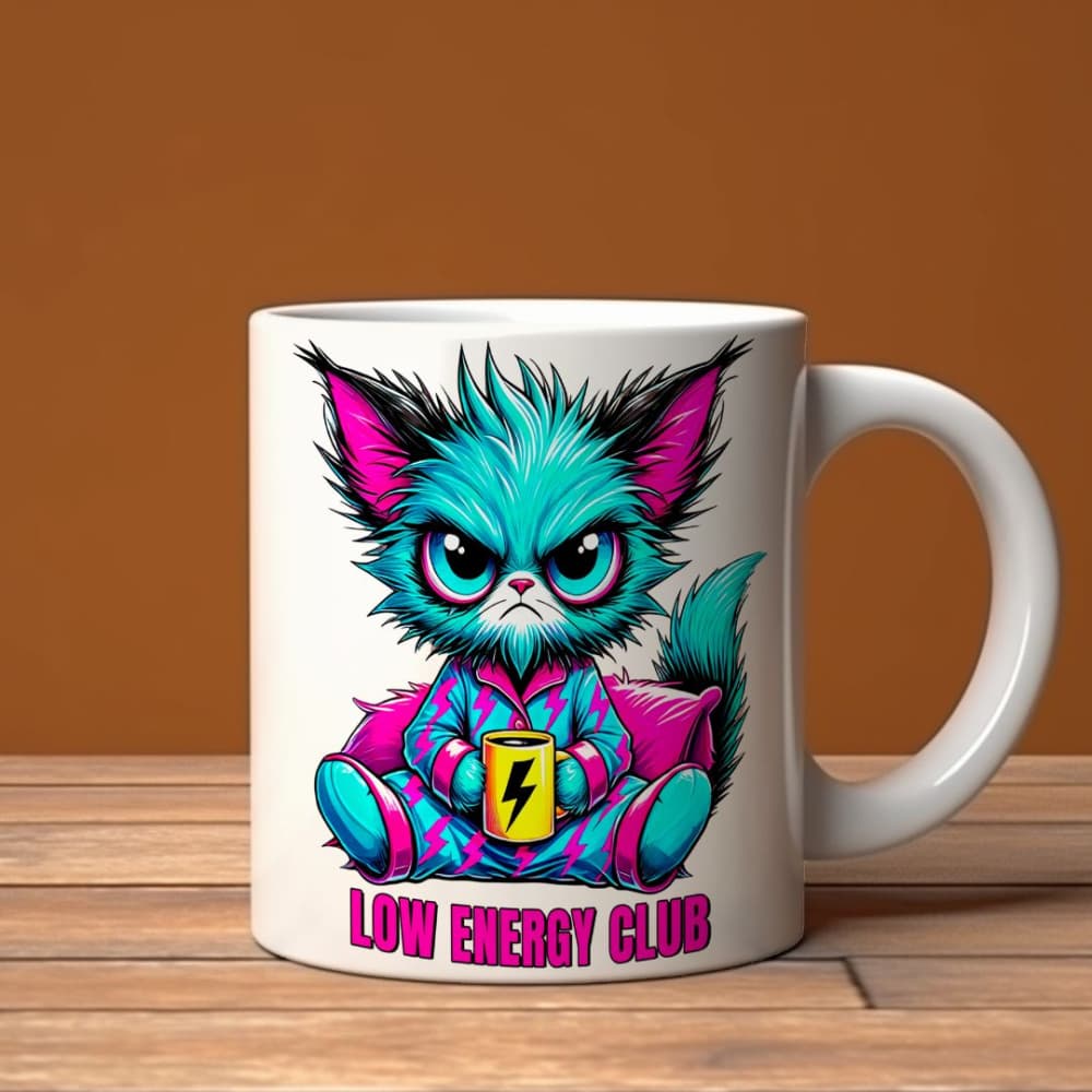 Caneca Low Energy Club - Gato Ranzinza Pijama 325ml
