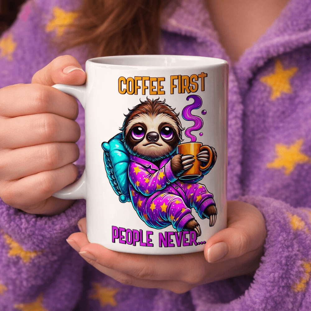 Caneca Preguiça Sincera - Coffee First, People Never 325ml