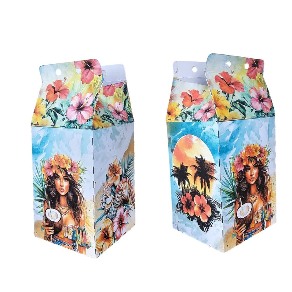 Kit 20 Caixinhas Milk Tardezinha Hawaii para Festa Personalizado