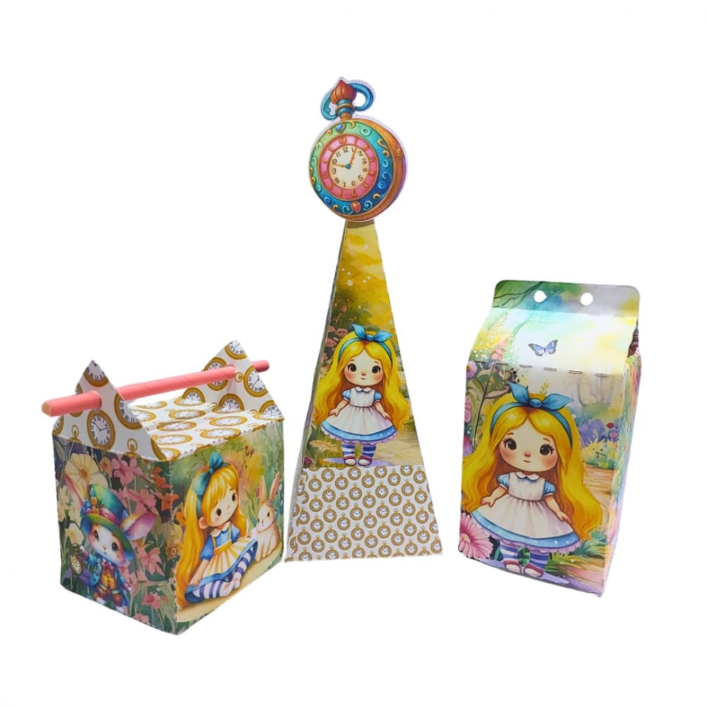 Kit Festa Alice Lúdica: 30 Caixas Personalizadas para uma Festa Mágica!