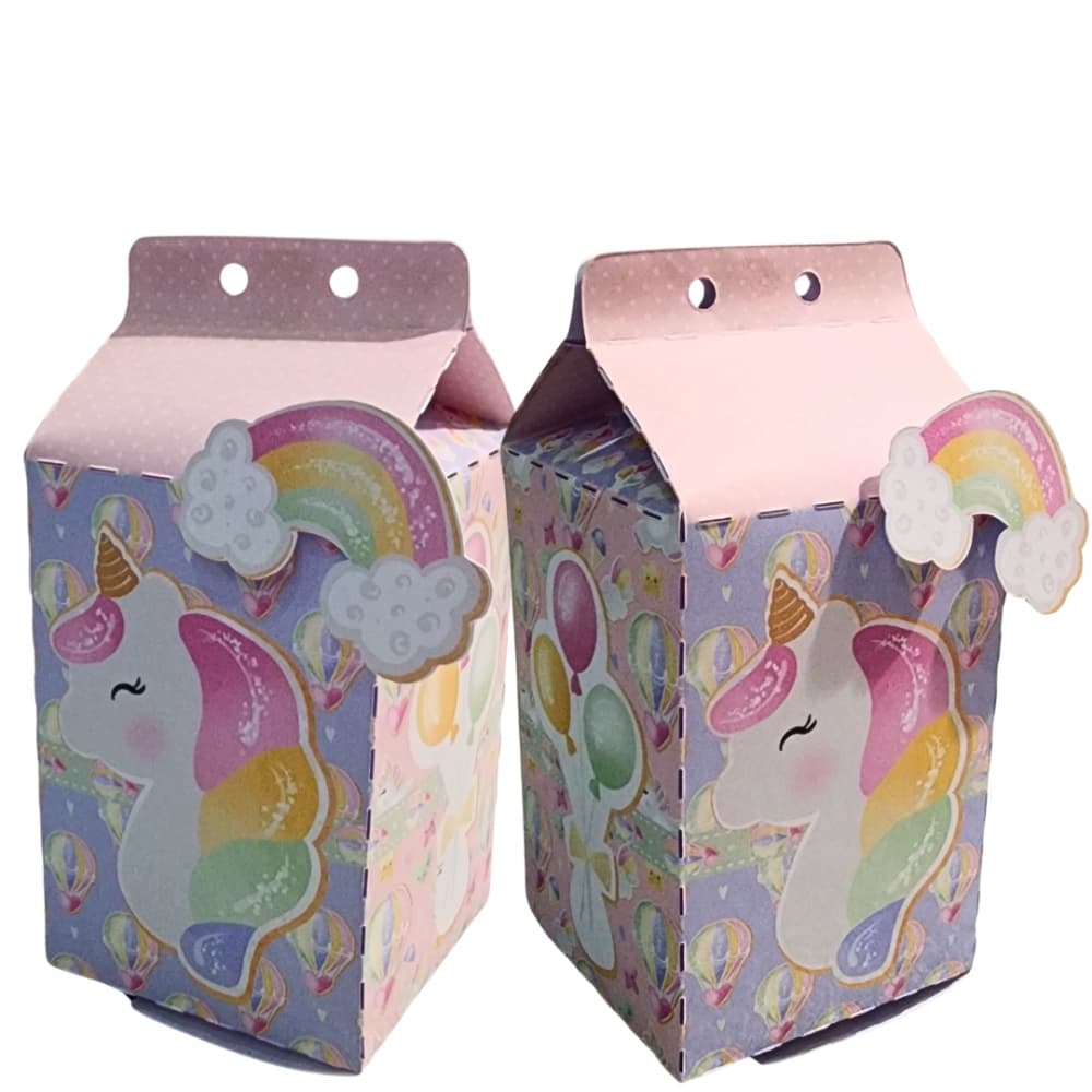 Caixas milk do Unicórnio Encantado personalizadas